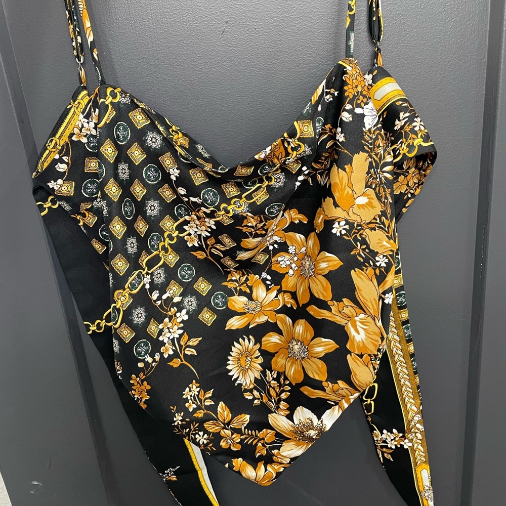 Princess Polly Black Scarf Top